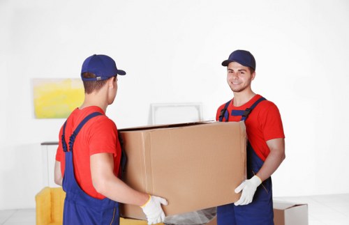 Professional home movers preparing a Shoreditch property move