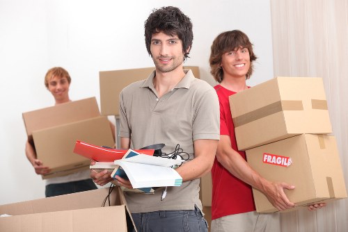 Packing and transporting office equipment during a Shoreditch move
