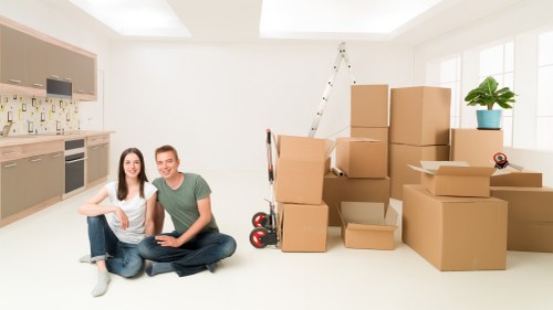 Professional Shoreditch removal van loading boxes and furniture