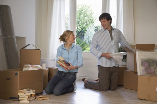 Professional movers handling an apartment relocation in Shoreditch